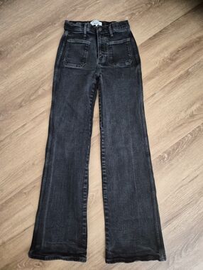 Reformation High-Rise Black Wide-Leg Jeans 26